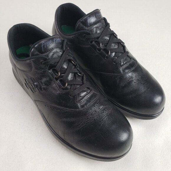 SAS Free Time Leather Walking Shoe Womens 9 N Black Comfort Orthopedic Sneaker - Picture 1 of 12
